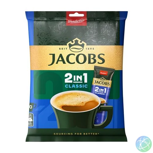 Instant kávé stick, 10x12,4 g, JACOBS "2in1"
