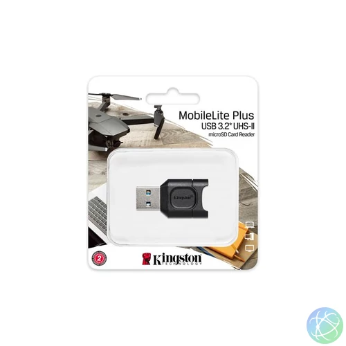 Kártyaolvasó, microSD kártyához, USB 3.2 Gen 1, KINGSTON "MobileLite Plus"