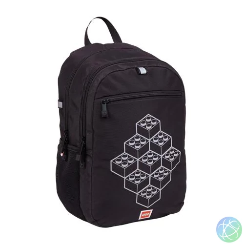 Hátizsák, dulpa rekeszes, LEGO "Bricks", fekete-mintás