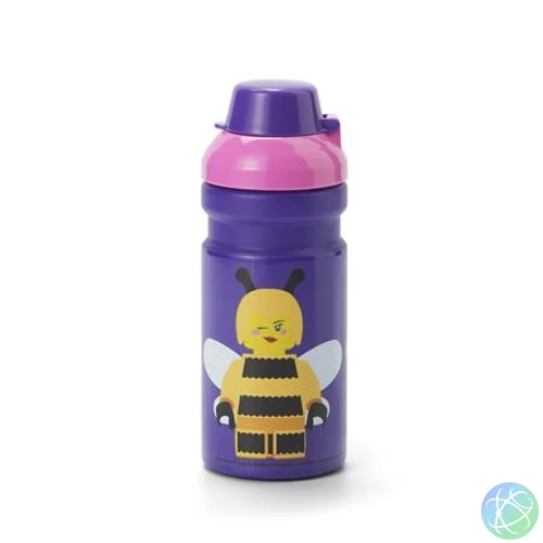 Kulacs, 390 ml, LEGO "Bee", lila-rózsaszín-mintás