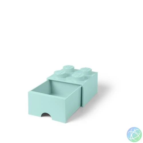 Tárolódoboz, fiókos, LEGO "Brick", vízkék