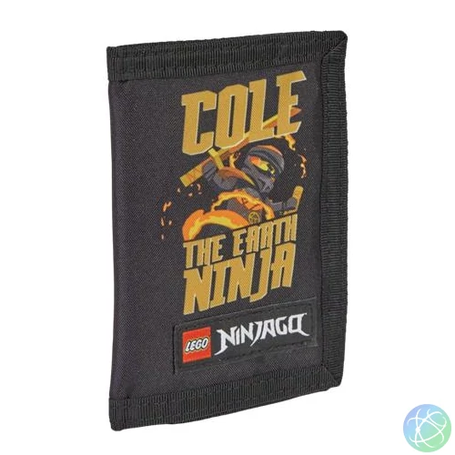 Pénztárca, tépőzáras, LEGO "Ninjago Cole", fekete-mintás