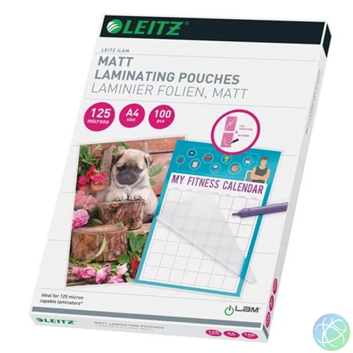 Meleglamináló fólia, 125 mikron, A4, matt, LEITZ "iLam"