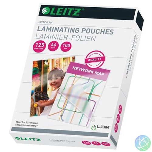 Meleglamináló fólia, 125 mikron, A6, fényes, LEITZ "iLam"