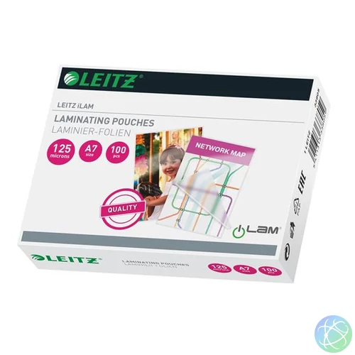 Meleglamináló fólia, 125 mikron, A7, fényes, LEITZ "iLam"