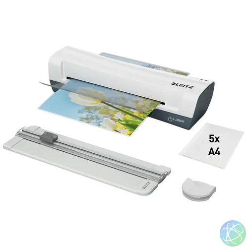 Lamináló készlet, A4, 80-125 mikron, LEITZ "iLam Home 4-in-1", fehér