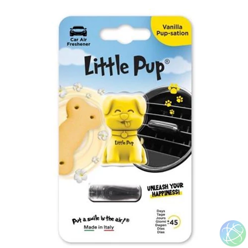 Autóillatosító, szellőzőrácsra, LITTLE JOE "PUP Vanilla Pup-sation", sárga