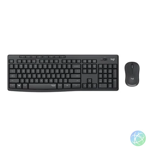 Egér- és billentyűzet készlet, vezeték nélküli, USB, LOGITECH, "MK295", grafitszürke