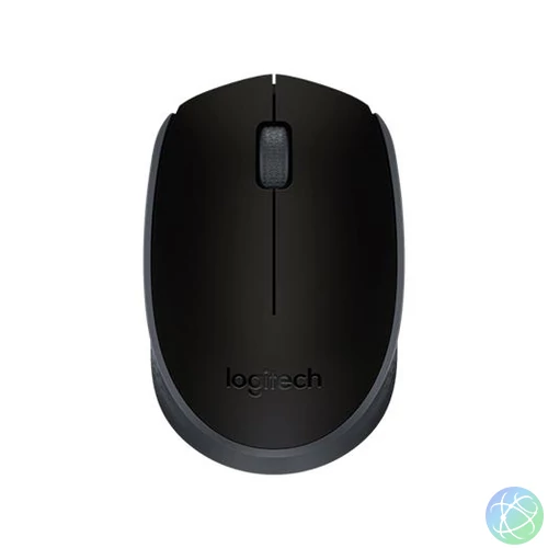Egér, vezeték nélküli, optikai, közepes méret, USB, LOGITECH "M171", fekete