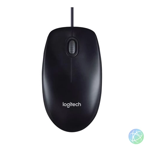 Egér, vezetékes, optikai, normál méret, USB, LOGITECH "M100", fekete