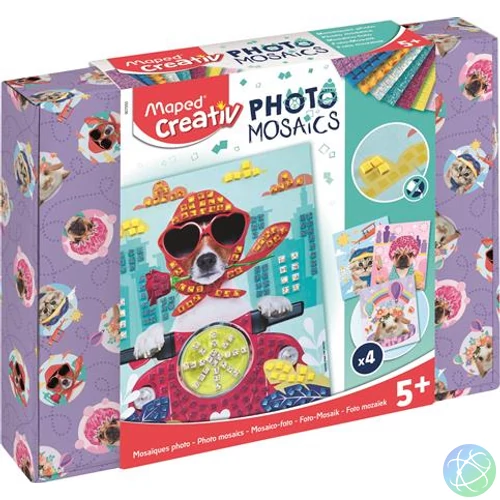 Mozaikos képkészítő készlet, MAPED CREATIV, "Cute Animals", aranyos állatok