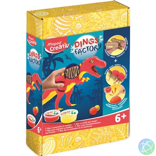 Dínó készítő modellező gyurmakészlet, T-Rex, MAPED CREATIV "Dinos factory"
