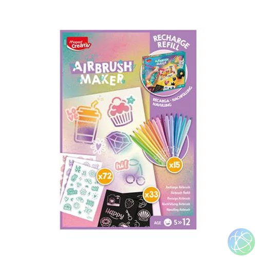 Kreatív festékszóró utántöltő, pasztell színek, MAPED CREATIV "Airbrush Maker"