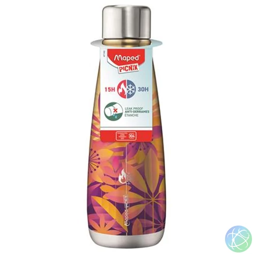 Termosz, duplafalú, 500 ml, rozsdamentes acél, MAPED PICNIK "Concept Adult", napvirág