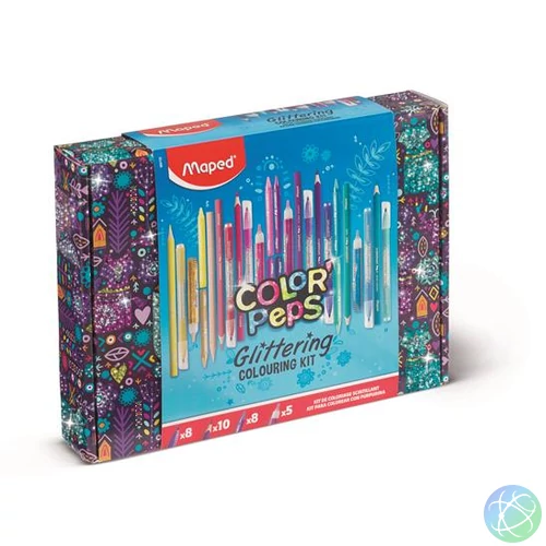 Csillámos színező készlet, MAPED "Color`Peps", 31 darabos