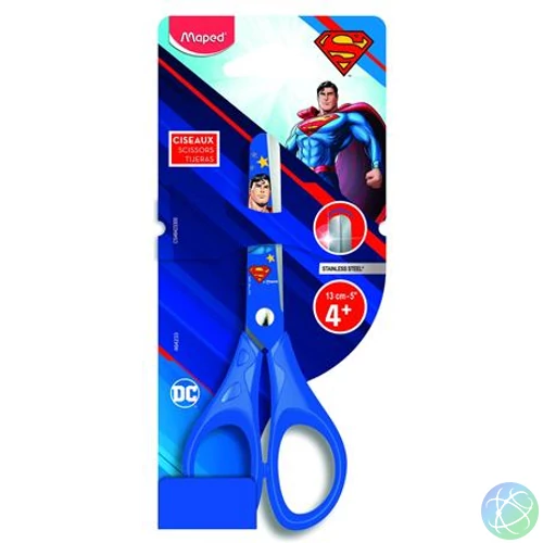 Olló, iskolai, 13 cm, MAPED "Superman"