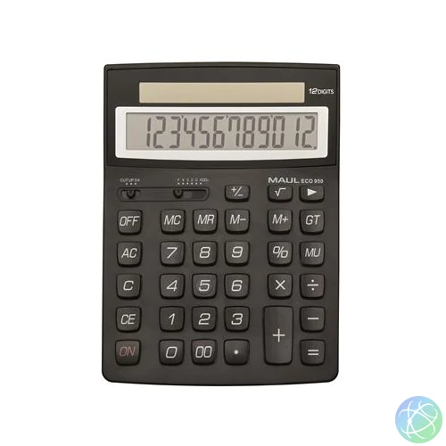 Számológép, asztali, 12 számjegy, MAUL "Eco 950", fekete