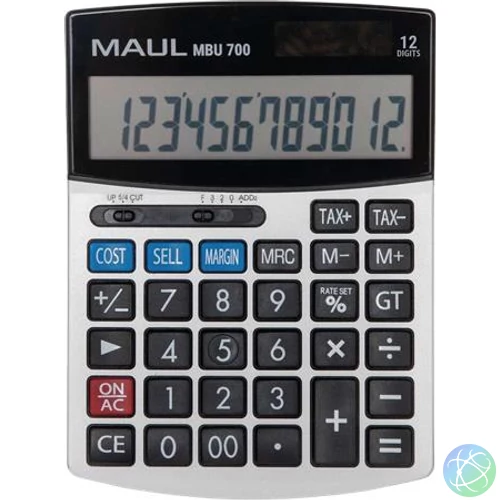 Számológép, asztali, 12 számjegy, MAUL "MBU 700", fekete