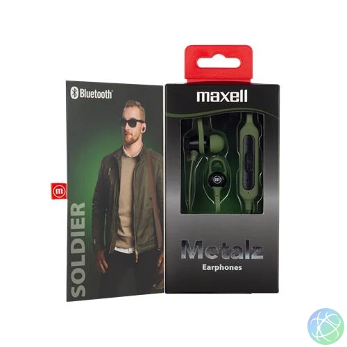 Fülhallgató, vezeték nélküli, Bluetooth 5.1, mikrofonnal, MAXELL "Metalz Soldier", khaki