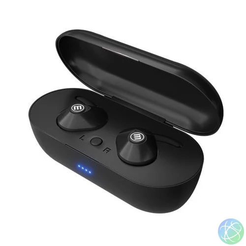 Fülhallgató, vezeték nélküli, Bluetooth 5.0, mikrofonnal, MAXELL "Mini Duo", fekete