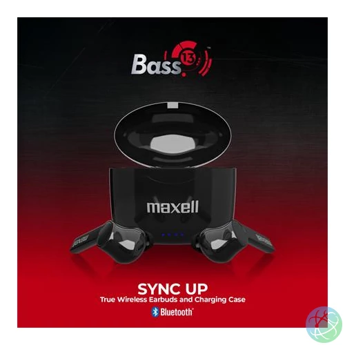 Fülhallgató, vezeték nélküli, Bluetooth 5.0, mikrofonnal, MAXELL "Bass 13", fekete