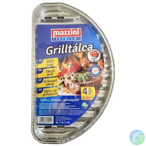 Grilltálca, 19x32 cm, félkör alakú, 4 db, MAZZINI "Premium"
