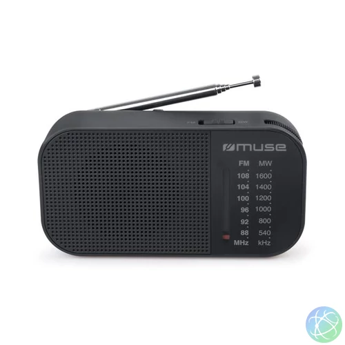 Rádió, hordozható, MUSE, "M-025R", fekete