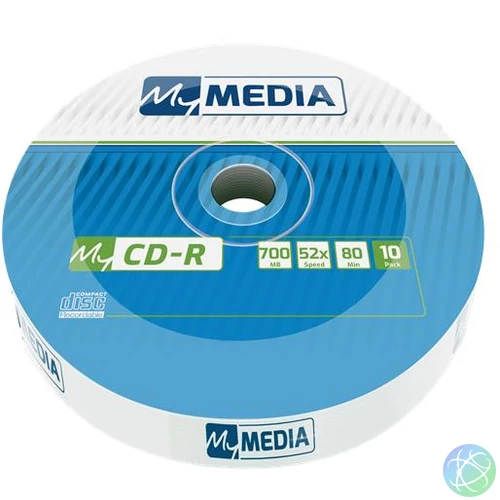 CD-R lemez, 700MB, 52x, 10 db, zsugor csomagolás, MYMEDIA (by VERBATIM)