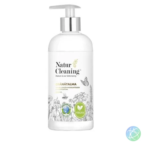 Mosogatószer koncentrátum, pumpás, 500 ml, NATURCLEANING, gránátalma
