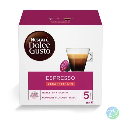 Kávékapszula, 16x6 g, NESCAFÉ DOLCE GUSTO "Espresso", koffeinmentes