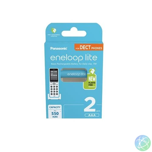 Tölthető elem, AAA mikro, 2x550 mAh Ni-MH, PANASONIC "Eneloop Lite"