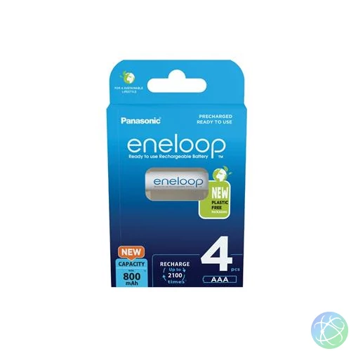 Tölthető elem, AAA mikro, 4x800 mAh Ni-MH, PANASONIC "Eneloop"
