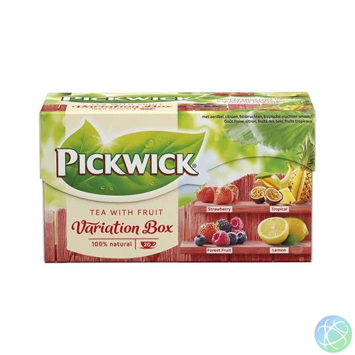 Fekete tea, 20x1,5 g, PICKWICK "Variációk Piros", eper, trópusi gyümölcs, erdei gyümölcs, citrom