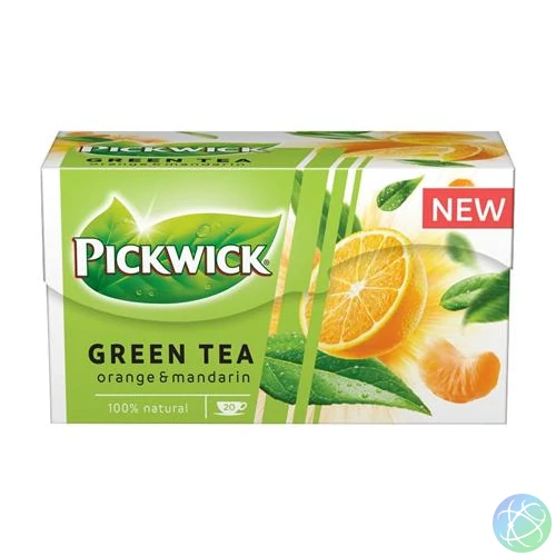 Zöld tea, 20x1,5 g, PICKWICK, narancs-mandarin