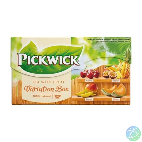 Fekete tea, 20x1,5 g, PICKWICK "Variációk Narancs" meggy, trópusi gyümölcs, mangó, sárgadinnye
