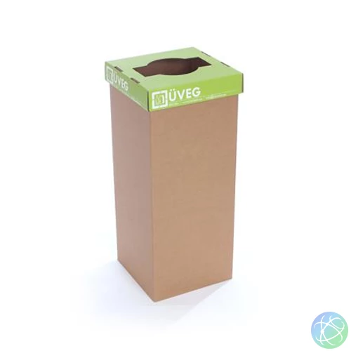 Szelektív hulladékgyűjtő, újrahasznosított, 50 l, RECOBIN "Office", zöld