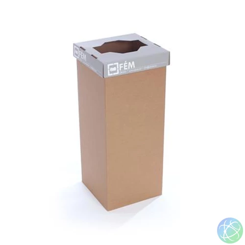 Szelektív hulladékgyűjtő, újrahasznosított, 50 l, RECOBIN "Office", szürke