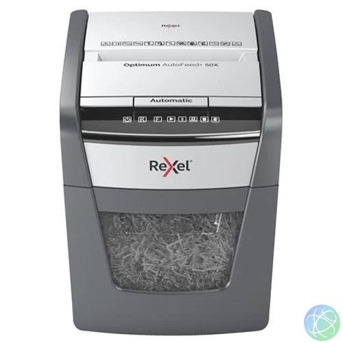 Iratmegsemmisítő, konfetti, 50 lap, REXEL, "Optimum AutoFeed+ 50X"