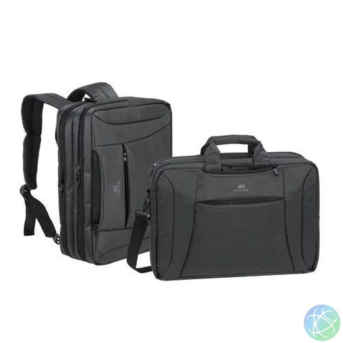 Notebook táska, hátizsákká alakítható, 16", RIVACASE "Central 8290", fekete