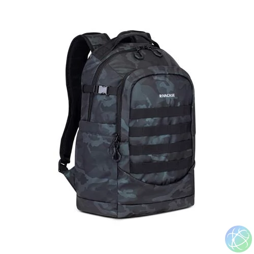 Notebook hátizsák, 15,6", 28L, RIVACASE "7631 Sherwood Navy Camo", fekete-terepminta