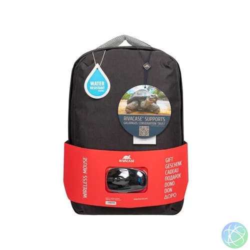 Notebook hátizsák, 15,6", vezeték nélküli egérrel, RIVACASE "Prater 7563", fekete
