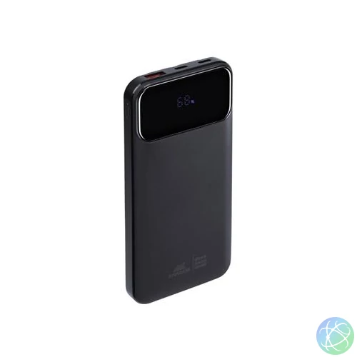 Power bank, beépített kábellel, 10.000mAh, RIVACASE "VA2211", fekete