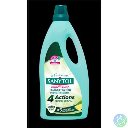Felület tisztító-és fertőtlenítőszer, 1 l, SANYTOL "4 Actions", lime