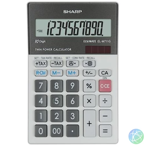 Számológép, asztali, 10 számjegy, SHARP "EL-M711G"