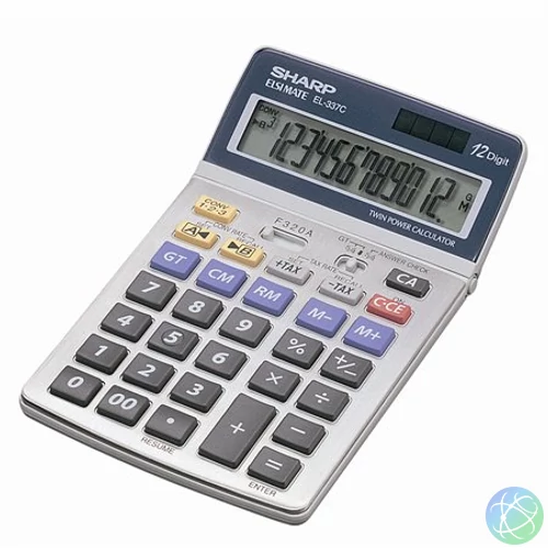Számológép, asztali, 12 számjegy, SHARP "EL-337"