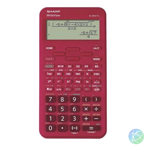 Számológép, tudományos, 420 funkció, SHARP "EL-W531TL", meggypiros