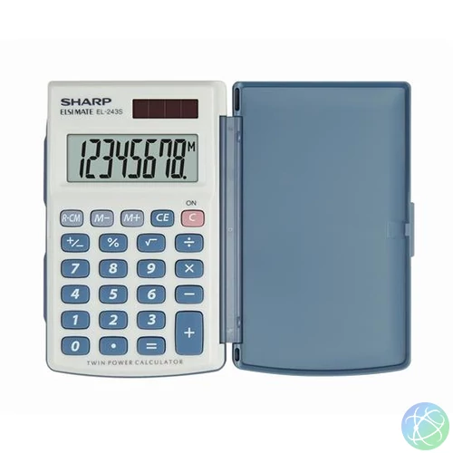 Zsebszámológép, 8 számjegy, fedeles, SHARP "EL-243S"
