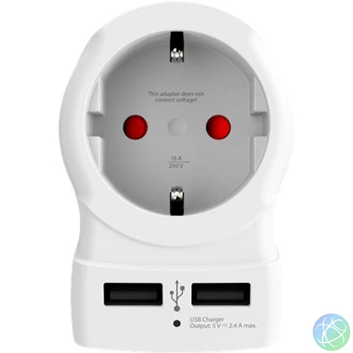 Adapter, Egyesült Királyságba utazóknak, USB, földelt, SKROSS
