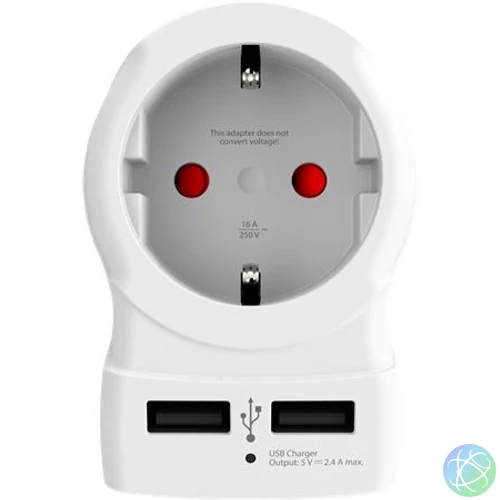 Adapter, Egyesült Államokba utazóknak, USB, földelt, SKROSS