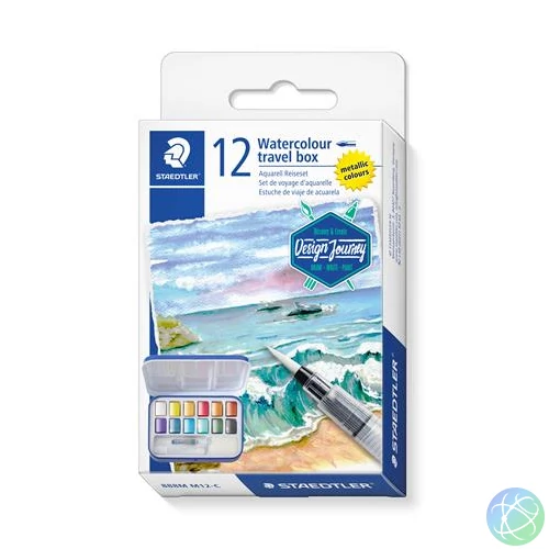 Vízfesték, 12 darabos, STAEDTLER "Design journey 888"